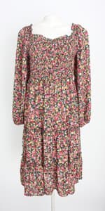 vestido feminino estampado com cós com elástico