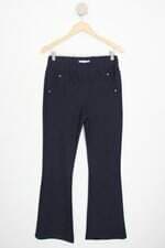 calça de tecido oxus feminina azul com cós com elástico