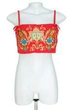 top Nv feminino vermelho com bordado