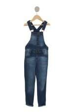 jardineira kids denim girls azul