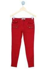 calça de sarja Zara feminina vermelha