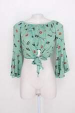 Cropped vida fashion feminino verde estampado