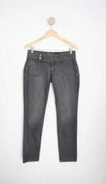 calça slim dimatos feminina cinza
