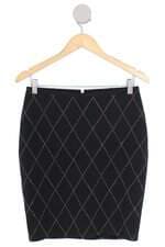 saia Versace feminina preta com strass