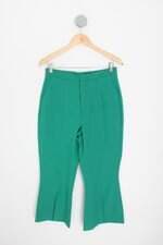 calça de tecido lança perfume feminina verde com fenda