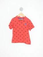 camisa polo kids estampada com bordado