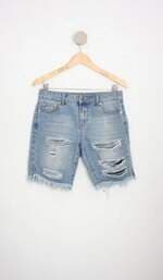 bermuda jeans forever 21 feminina azul