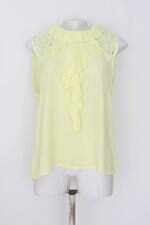 blusa feminina amarela com babado