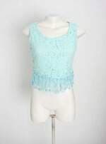 regata feminina verde com forro e renda