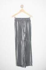 calça de tecido sofia & cia feminina cinza com cós com elástico