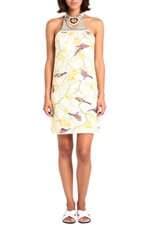 vestido cecilia prado feminino amarelo com aplique