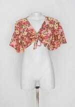 blusa cropped riachuelo feminina estampada com franzido