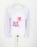 blusa de pijama feminina branca estampada