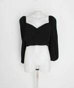 blusa cropped feminina preta