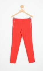 calça de tecido zara feminina laranja