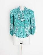 blusa Le Lis Blanc feminina estampada com franzido