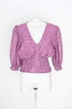 blusa pistrache feminina roxa com franzido