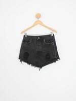 saia jeans forever 21 feminina cinza com aplique