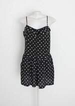 macaquinho C&A feminino preto estampado