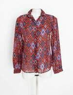 camisa riachuelo feminina estampada com transparência