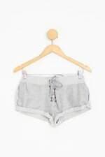 shorts forever21 feminino cinza com barra italiana e brilho