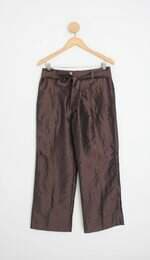 calça de tecido feminina marrom