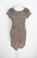 vestido vick star feminino marrom com aplique