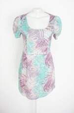 vestido siberian feminino estrampado com pregas
