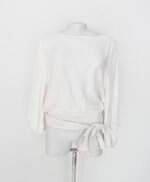 blusa peepou feminina branca com faixa na cintura