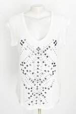 blusa chifon feminina branca com aplique