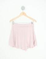 shorts saia feminina rosa com pregas