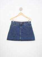 saia jeans feminina azul