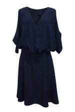 Vestido Spezzato azul com forro