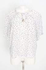blusa a collection feminina branca floral com forro