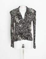 blusa zara feminina estampada com barra mullet