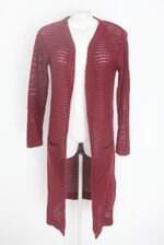 cardigan de tricô renner feminino vermelho com fenda