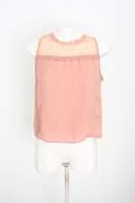 blusa antix feminina rosa com bordado e tule