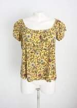 blusa C&A feminina estampada com franzido