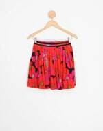 saia farm feminina floral com plissado