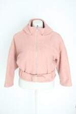 jaqueta riachuelo feminina rosa com cinto e forro