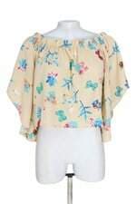 blusa linda crisla feminina bege estampada