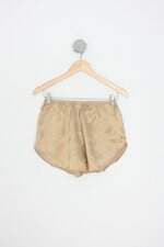 short de pijama feminino dourado com cós com elástico