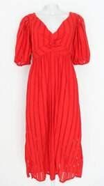 vestido Hering feminino vermelho com franzido e meio forro