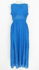 vestido Dzarm feminino azul com meio forro e recortes