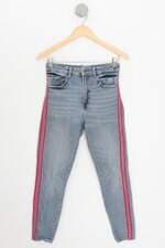 calça jeans zara feminina azul