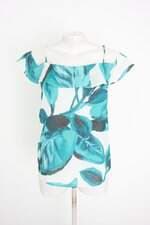 blusa basic collection feminina estampada com babado