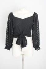 blusa cropped ave rara feminina preta com transparência