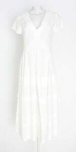 vestido n.u.q.i feminino off white com pregas