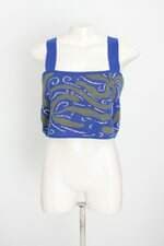 regata cropped C&A feminina azul estampada 