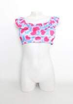top de biquíni ceci feminino estampado com sobreposição